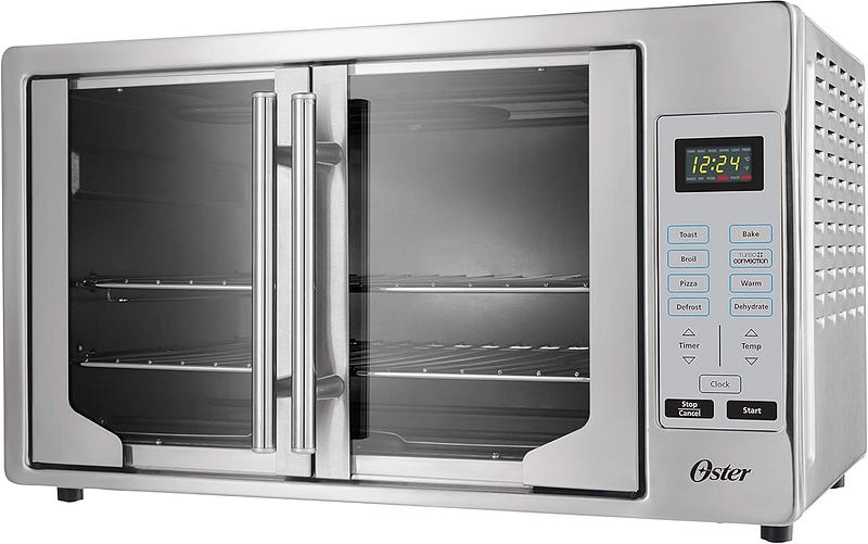 Oster Convection Oven, 8-in-1 Countertop Toaster Oven, XL Fits 2 16" Pizzas, Stainless Steel French Door- Best Commercial Countertop Convection Ovens Reviews — WalfosBrand.com