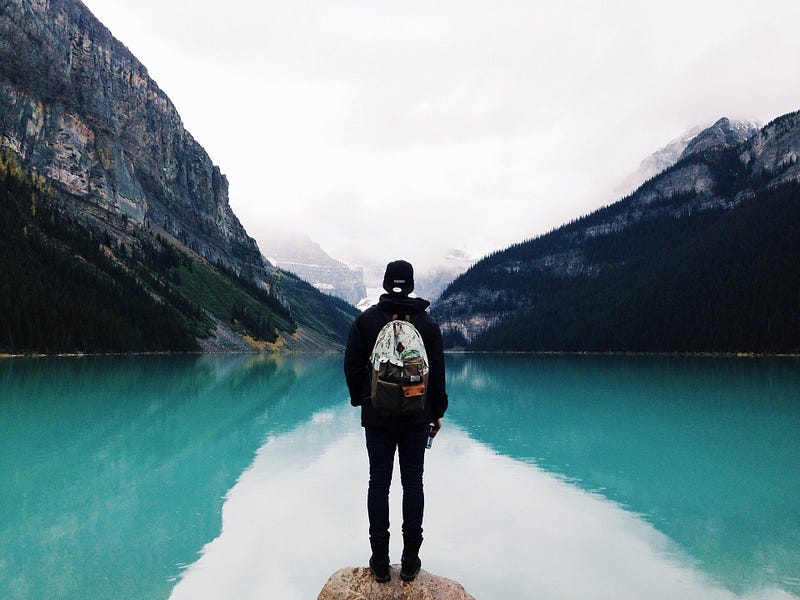 Man looking at a great view.