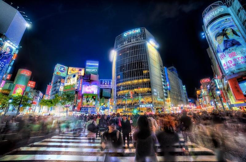 Thousands of people cross Shibuya’s infamous Scramble Cross and some are on their way to experience Japan’s ubiqutous sex industry