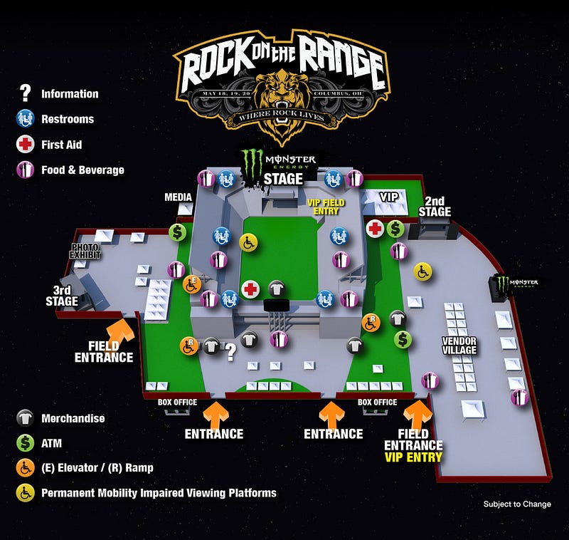 Rock On The Range Map