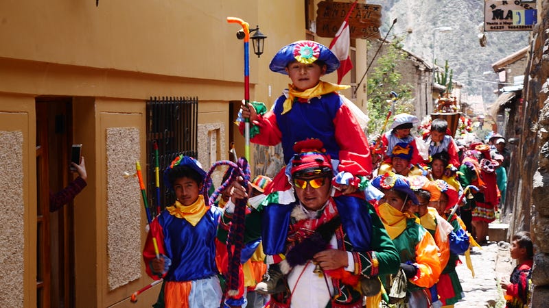 Peruvian market with diverse crops