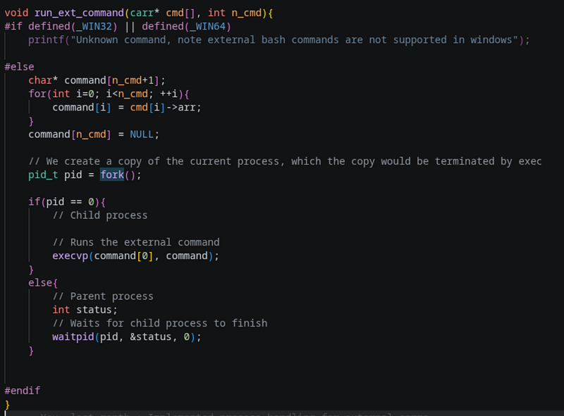 The end result of this going back and forth, a snippet from current version of the code
