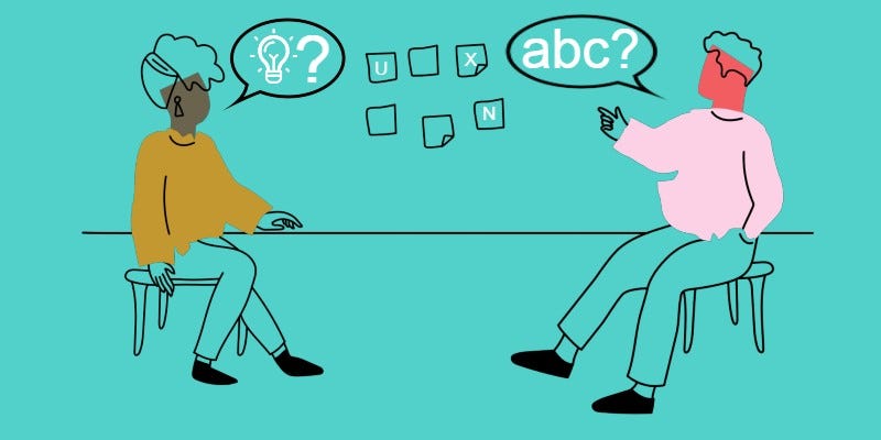 Header image showing one person using a pictogram and another using letters.