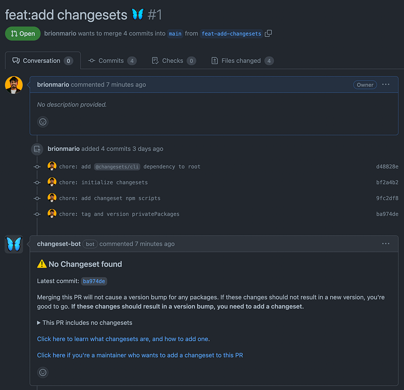 Changeset bot in action