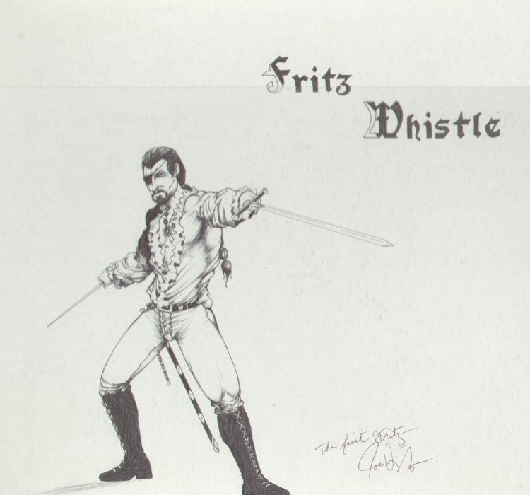 Joe Vigil’s first drawing of Fritz Whistle