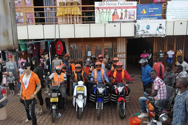 Where it all started: the Zembo team in 2018, with the prototype motorcycles.