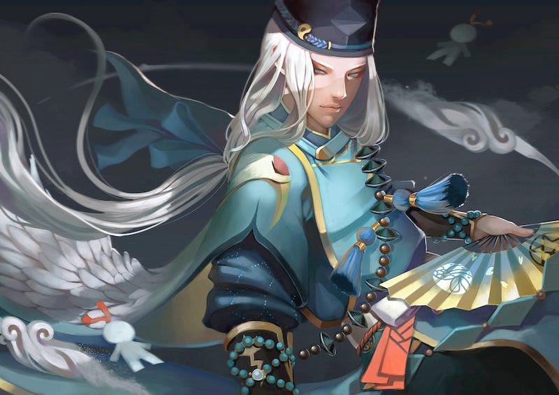 An artistic of the Onmyodo practitioner when Abe no Seimei lived in Japan before his death in the Heian period