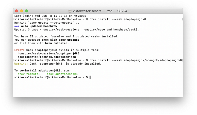 Mac / Linux Terminal Switch between or change your Java Version for a session.