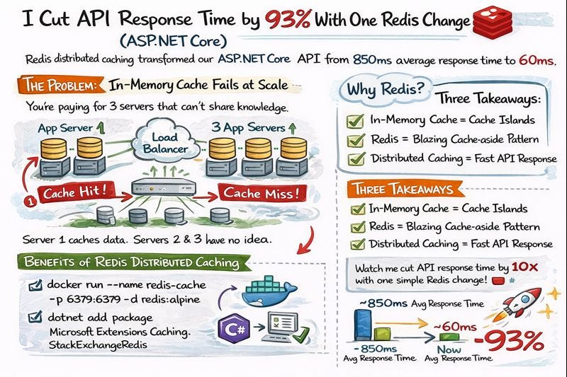 I Cut API Response Time by 93% With One Redis Change (ASP.NET Core)