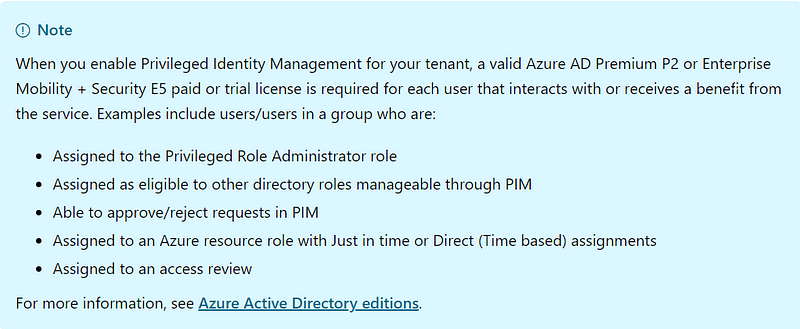 via https://docs.microsoft.com/en-us/azure/active-directory/privileged-identity-management/pim-configure