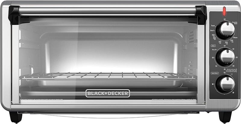 BLACK+DECKER 8-Slice Extra Wide Convection Toaster Oven, TO3250XSB, Fits 9"x13" Oven Pans and 12" Pizza, Stainless Steel/Black — Best Commercial Countertop Convection Ovens Reviews — WalfosBrand.com