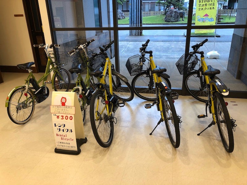 Rental bikes at Usuki’s tourism information center in Oita Prefecture