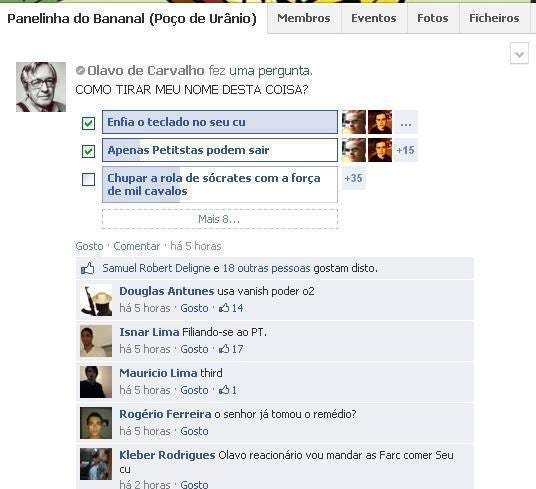 Resultado de imagem para olavo de carvalho panelinha do bananal