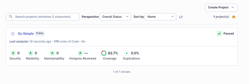 Add SonarQube to the Golang project