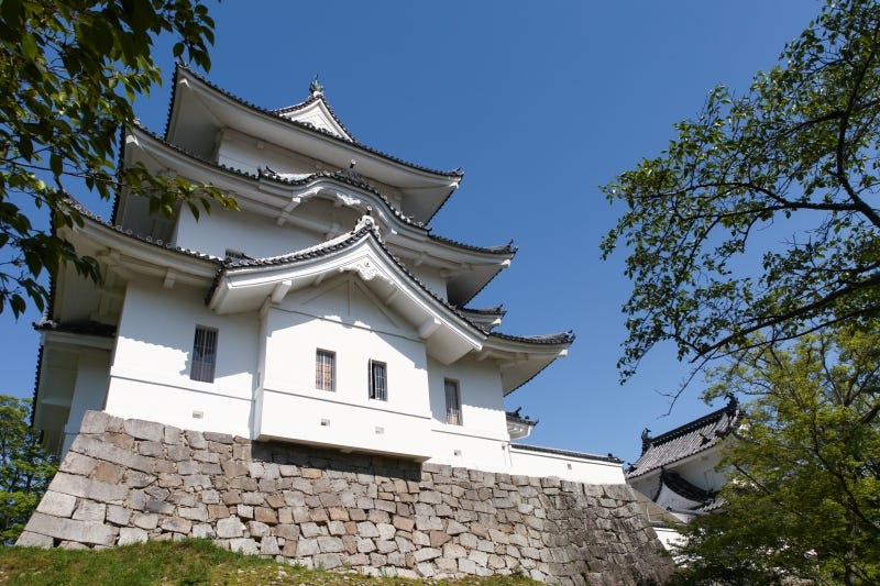 Mie Prefecture’s Iga-Ueno Castle on a clear sunny day