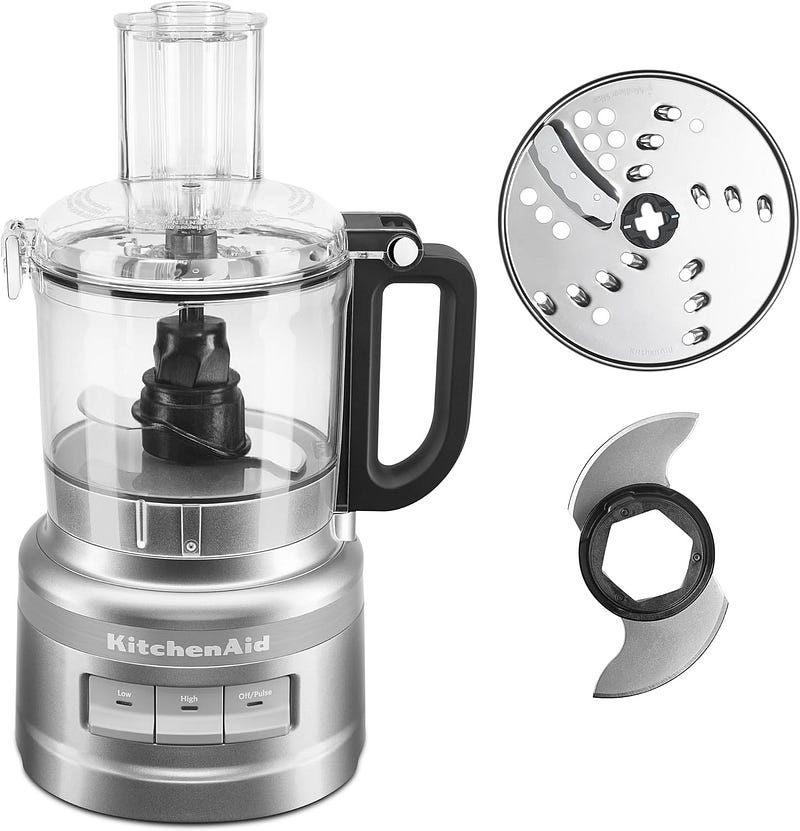 KitchenAid KFP0718CU Best Food Processors for nut butter, 7 Cup, Contour Silver — walfosbrand.com