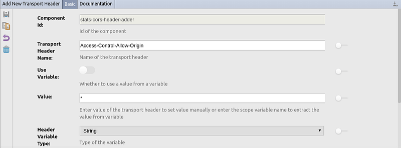 Add New Transport Header properties