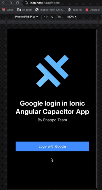 Google login on Web — Ionic Capacitor Angular app