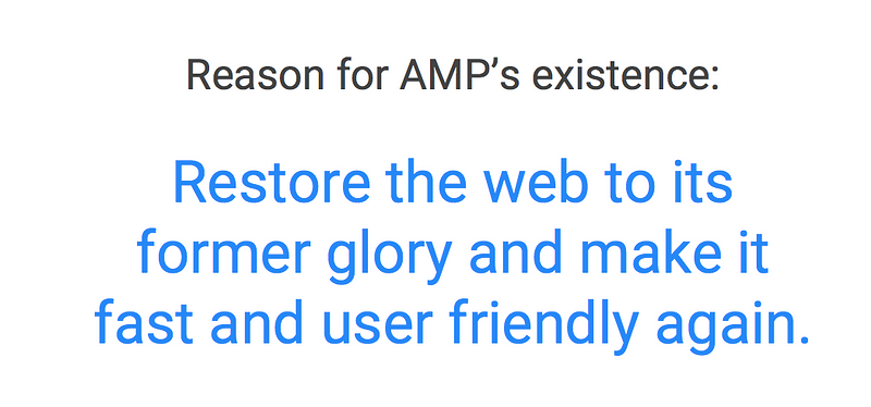 Reason for AMP’s existence