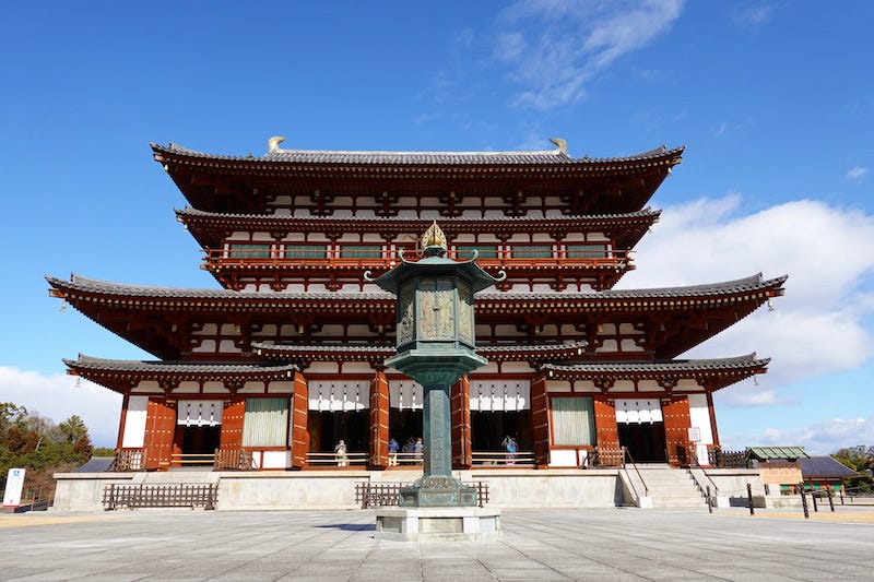 The main hall of the Yakushi-ji temple complex in western Nara City