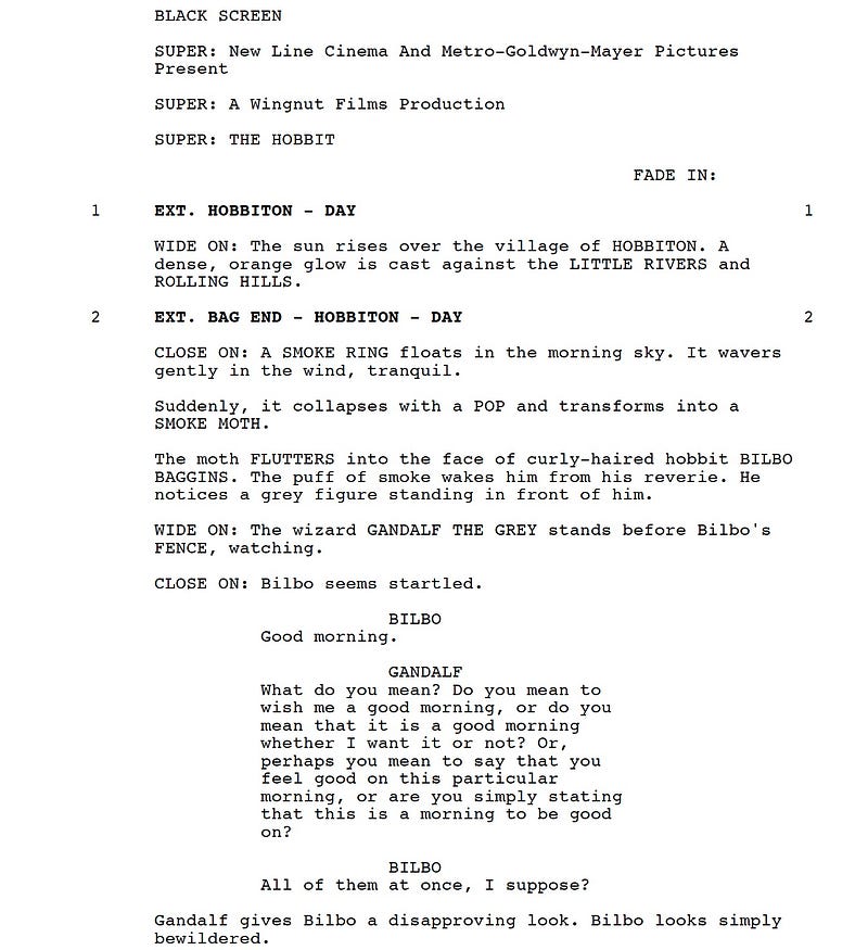 Page One: “The Hobbit: An Unexpected Journey” (2012)