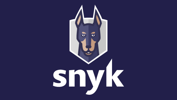 The logo of snyk, a dog icon that looks like a doberman