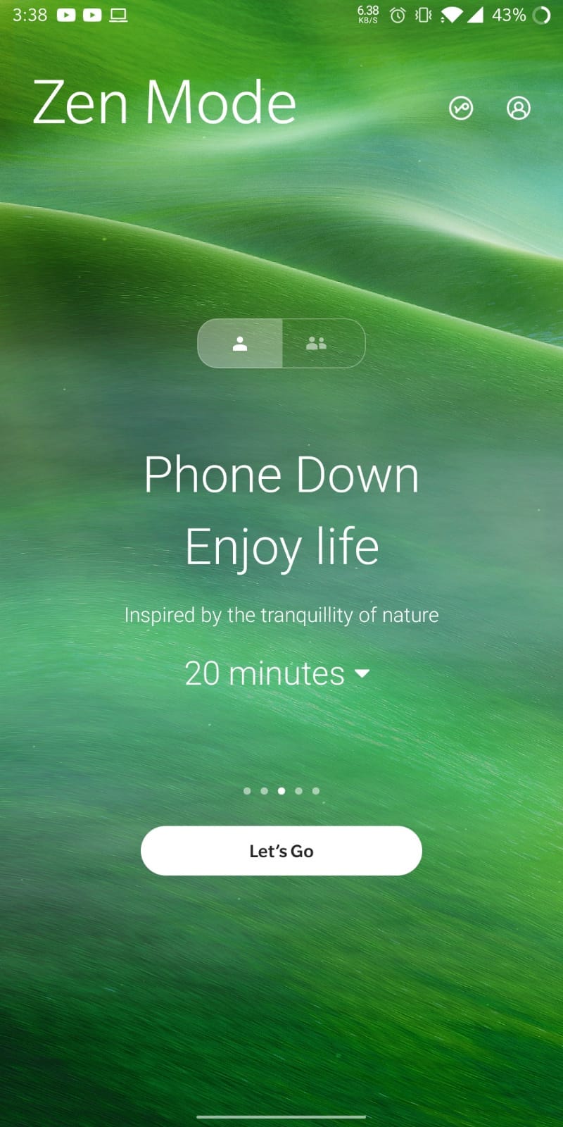 a screenshot of a mobile screen with writings of phone down enjoy life.