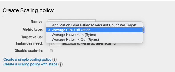 AWS EC2 Autoscaling Management Console