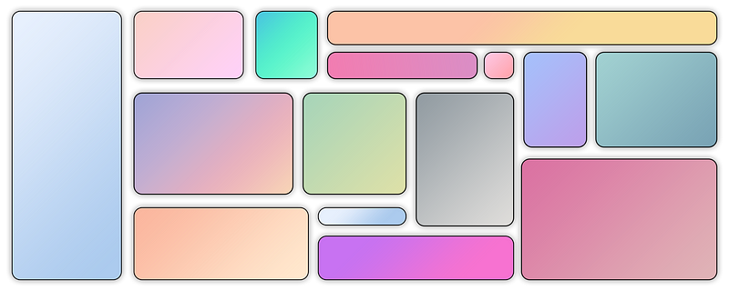 Collage of pastel colored rectangles