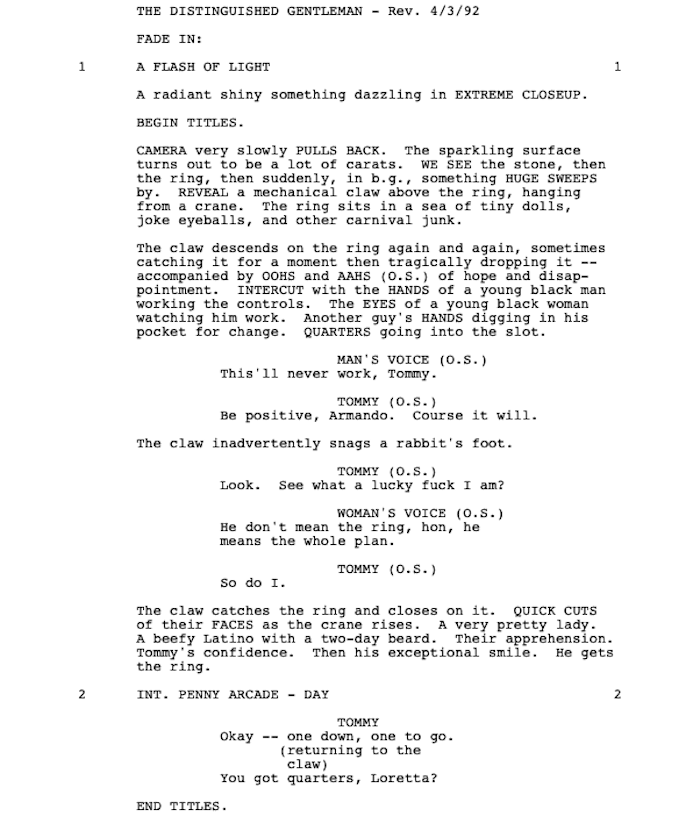 Page One: “The Distinguished Gentleman” (1992)