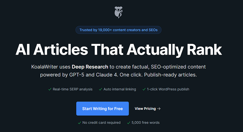 Koalawriter seo writing tool review on AISO Blog