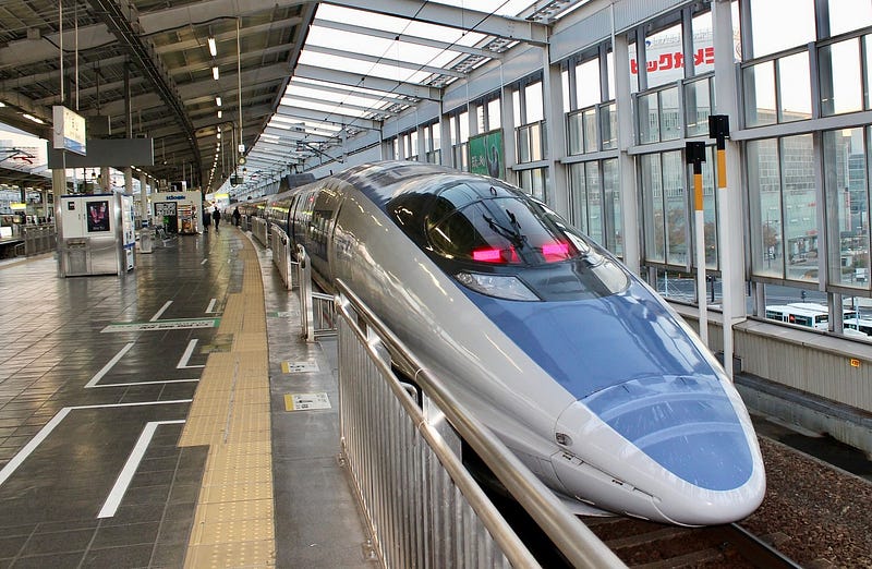 A sparkling clean bullet train.