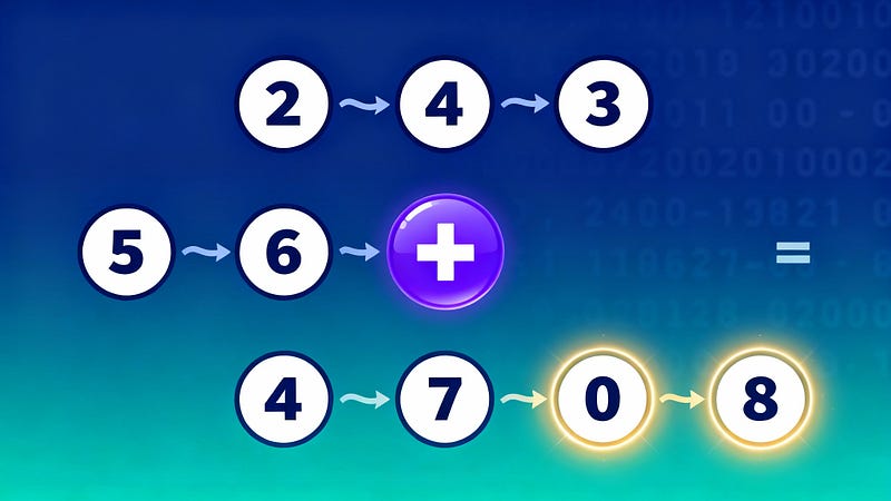 Featured image for blog post: Solving LeetCode’s “Add Two Numbers” Problem in Kotlin: A Complete Guide
