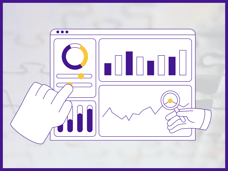 line illustration of a dashboard