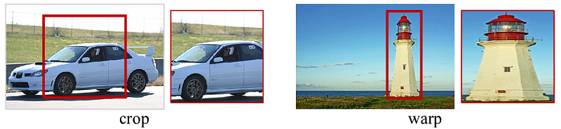 Cropping vs warping examples
