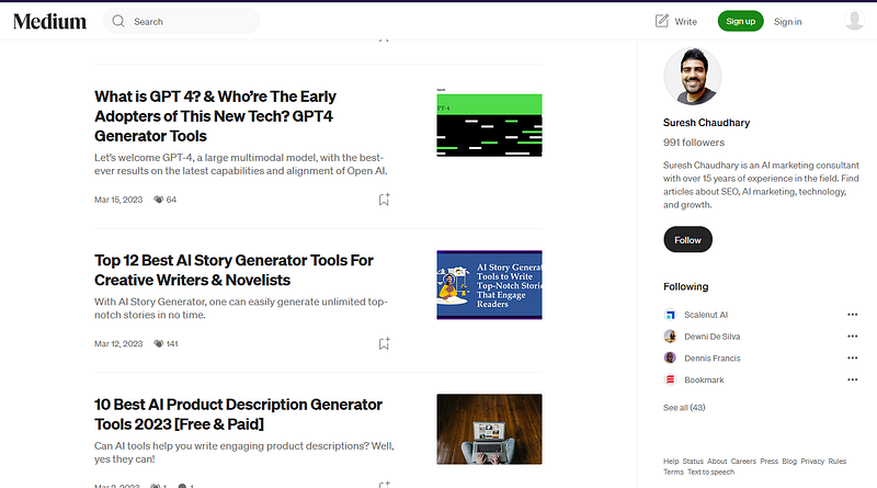 write and publish content on Medium Aiso.blog