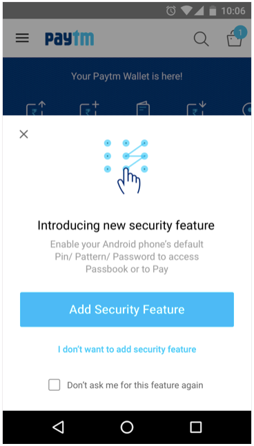 Add Password to your Paytm Wallet