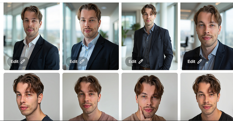 editing ai headshots