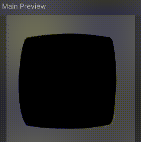 Shader graph preview animation showing the UV noise effect cutting off the sprite edges