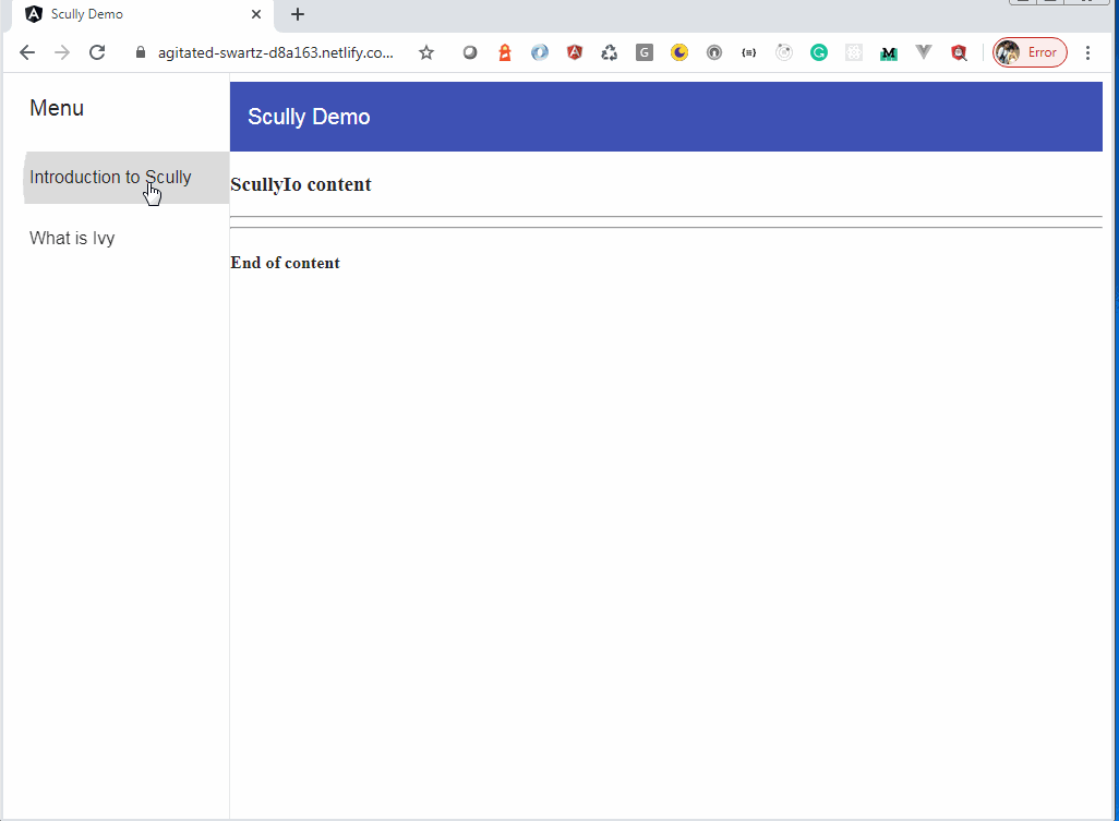 Static Site Using Scully