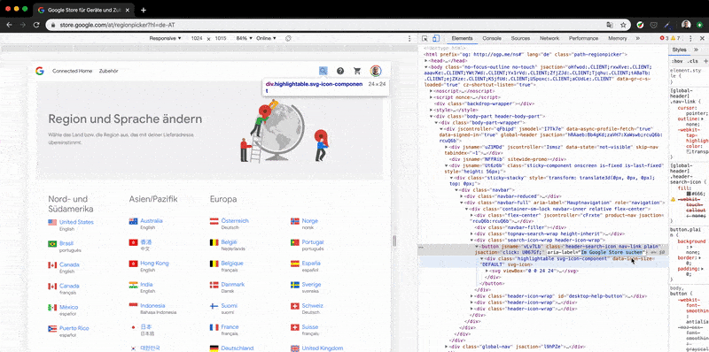 Screen recording showing how Chrome’s Translate webpages functionality translates accessibility text.