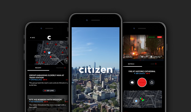 فكرة التطبيق رائعة عرف في السابق بإسم Vigilante   في البداية تم إطلاقه على نظام iOS وبعد فترة قليلة من إطلاقه تمت إزالته من على المتجر.  و الآن هو موجود على متجر Google play  باسم Citizen مهمته تنبيه المستخدم عن الحوادث التي تم التبليغ عنها عبر رقم الطوارئ 911,  الرقم الخاص بطورائ في مدينة نيويورك الأمريكية فقط ( في انتظار ان يدعم هذا التطبيق اماكن أخرى في الايام القادم.)  سيجعل هذا التطبيق  المستخدم يبتعد عن مكان الحدث وتجنب المخاطر, اضافة لذلك ياتي  بميزة رئيسية وهي ميزة البث المباشر لمكان الحدث  بذلك يكون المستخدم قدر على مشاهدة المكان  المتعلق بالجريمة او حريق او حادث سير ...  تطبيق  Citizen متاح للتحميل على متجر الاندرويد بشكل مجاني عبر هذا  الرابط 