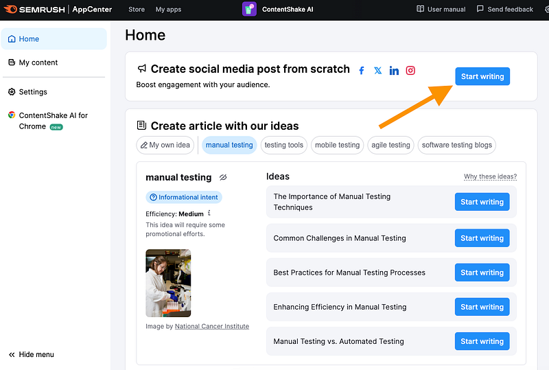 SEO writer contentshake