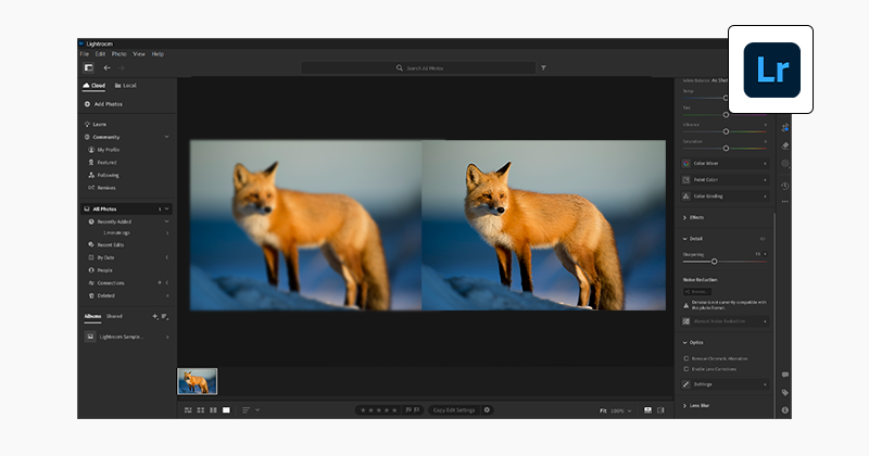 how to use adobe lightroom CC to fix blurry pictures