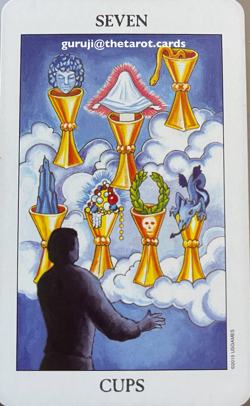 Seven of cups — guruji@thetarot.cards