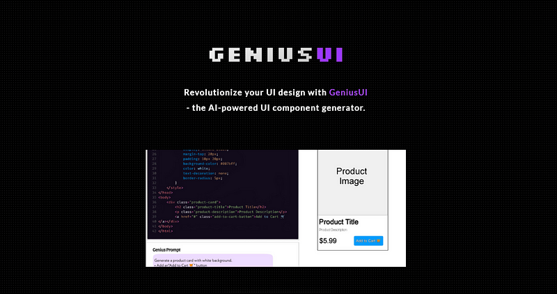 Homepage of GeniusUI
