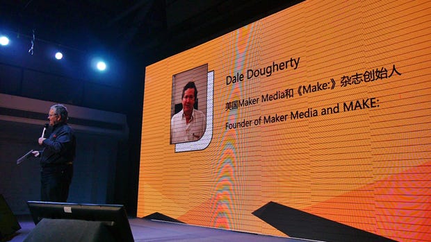 MakeMediaのデールも講演を行った。「MakerマインドはCando,できるということ。成都(ChengDu)はCandoに通じる」