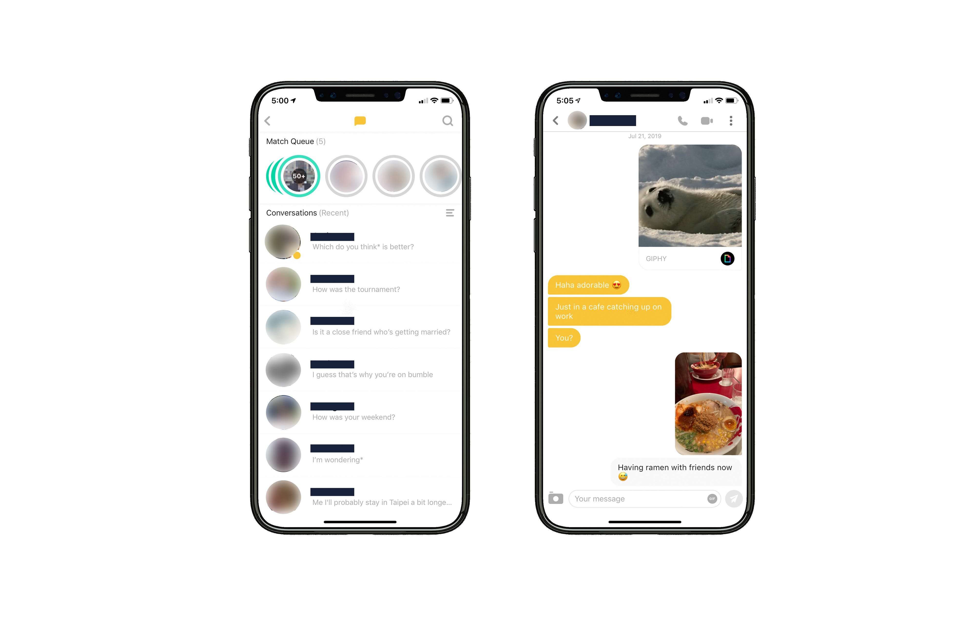 You can not only send photos on Bumble, but also make audio calls and even video calls!