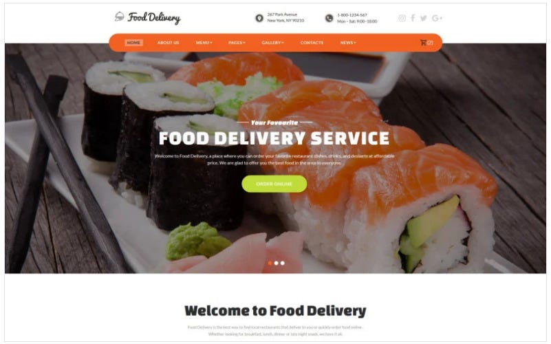 Food & Restaurant Website Templates.