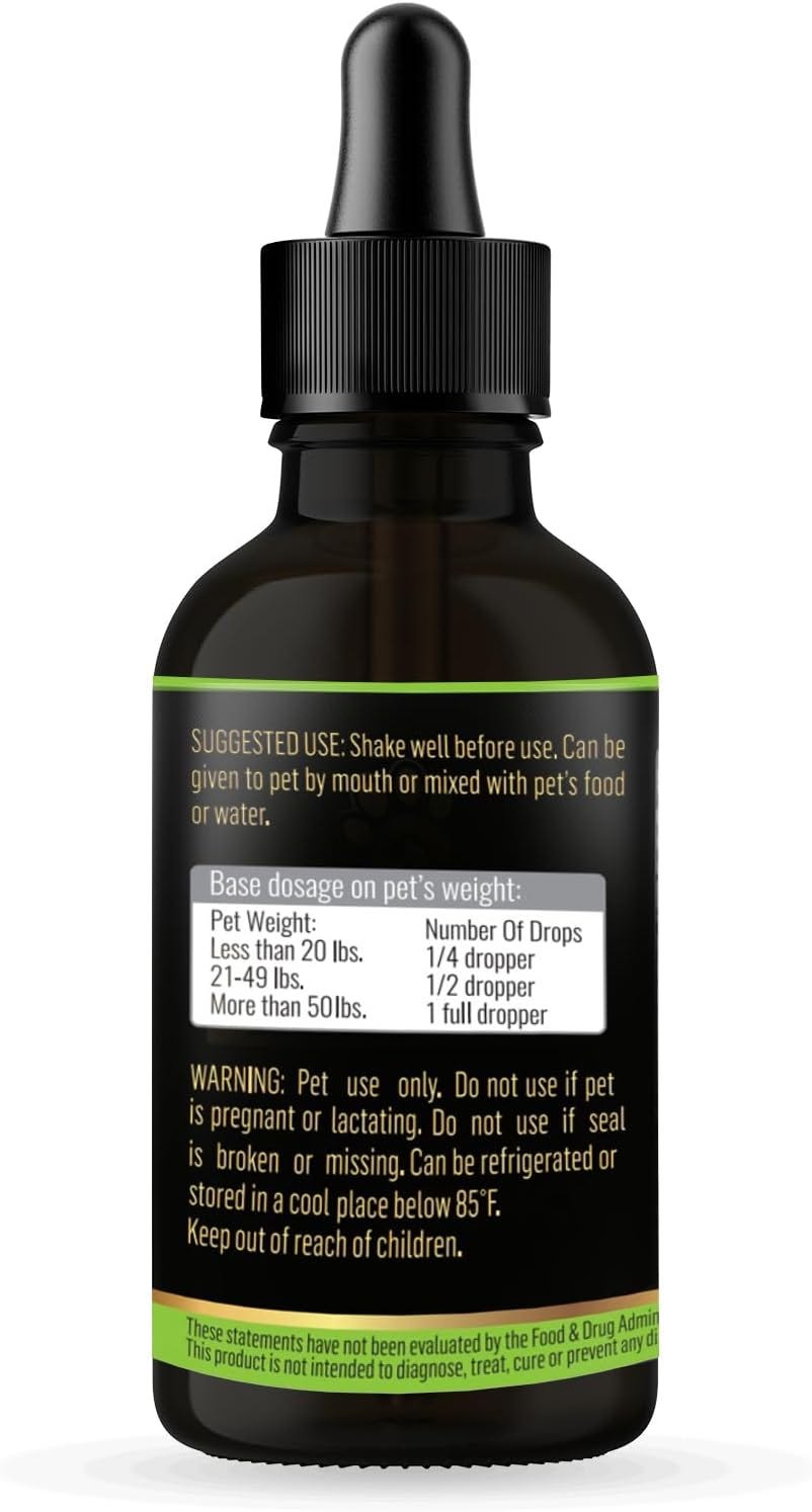 Hemp Oil for Dogs and Cats - Hemp Oil Drops with Omega Fatty Acids - Hip and Joint Support and Skin Health